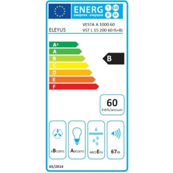 Moderni liesituuletin VST L 15 200 60 IS+BL, Eleyus