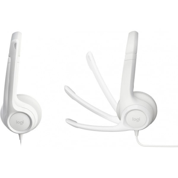Hovedtelefoner til PC, H390 USB Computer Headset Hvid, Logitech