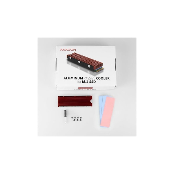 AXAGON, Passiv aluminiumskøler til alle M.2 SSD'er, størrelse 2280, høj 12 mm, CLR-M2