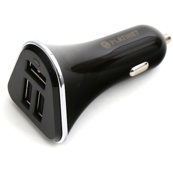 Platinet autolaturi + kaapeli 3xUSB 5200mA, musta (43721) musta