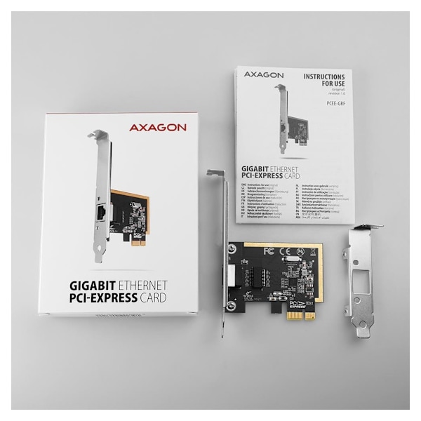 AXAGON, Gigabit Ethernet PCI-Express verkkokortti todistetulla Realtek-piirisarjaversiolla, PCEE-GRF