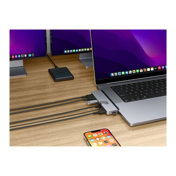 Hyper, HyperDrive DUO PRO 7-in-2 USB-C-keskitin MacBook Airille/Prolle 2016-2020
