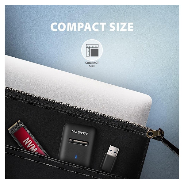 AXAGON, USB-A 10 Gbps - M.2 NVMe og SATA SSD-adapter, ADM2-AM