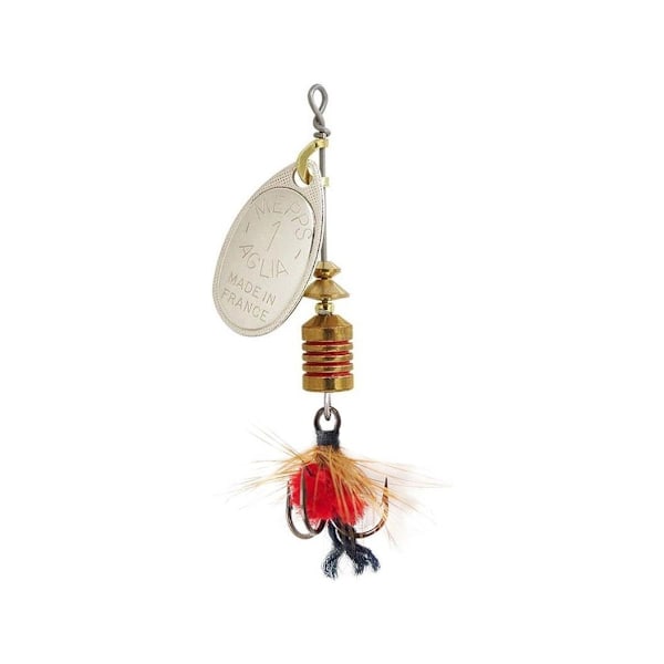 Spinner MEPPS AGLIA MOUCHE 1 3,5g hopea/punainen perho