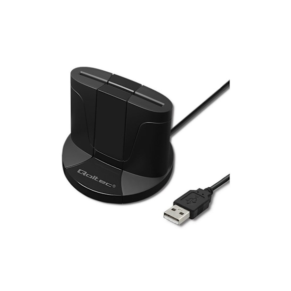 Qoltec ID-kortläsare + USB-C adapter SCR0632 Svart