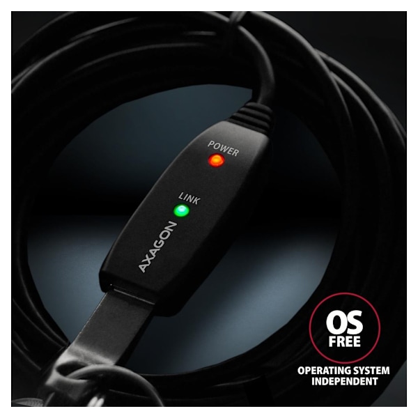 AXAGON, USB Type A - USB Type A, USB repeater kabel, 15 m, ADR-215