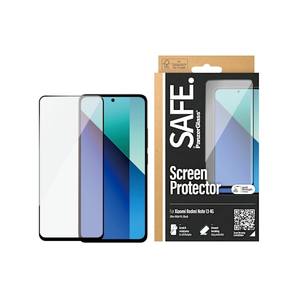 SAFE by PanzerGlass näytönsuoja Xiaomi Redmi Note 13 4G, Ultra-Wide Fit