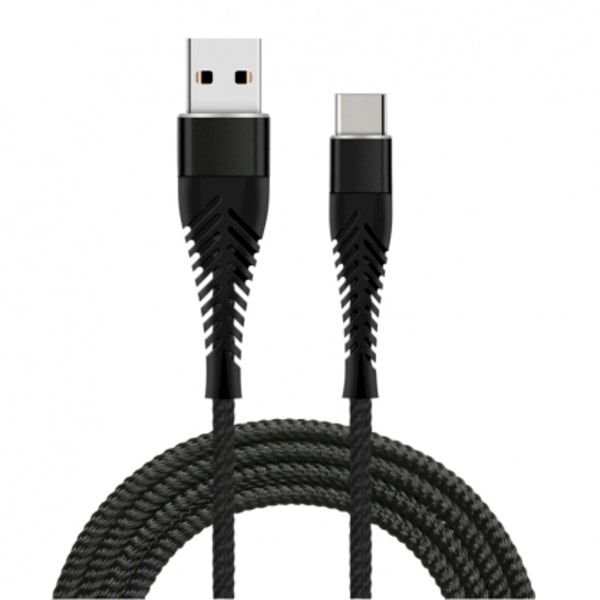 USB-kablar och laddare, "Fishbone USB-A till USB-C 30W / 3A / 1,5m" Svart, Fusion Tillbehör