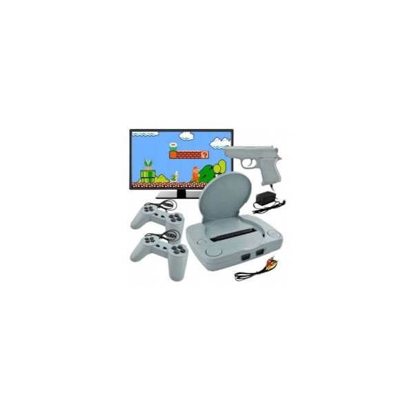 Speldator, RF-2GUN retrokonsol med 22 8-bitars spel med 2 joysticks + spelpistol, Riff