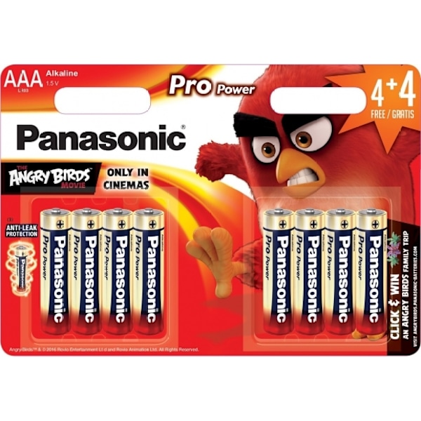 Battery Pro Power LR03PPG/8B AB 4+4 pakke, Panasonic