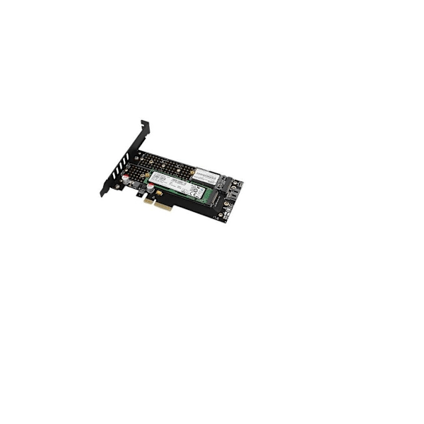AXAGON, PCI-Express x4-adapter for å koble opptil to M.2-disker til en datamaskin, PCEM2-D