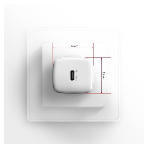 AXAGON, Väggladdare 1x port USB-C, PD3.0 / PPS /QC4+/AFC/FCP/Apple, 20W, ACU-PD20W