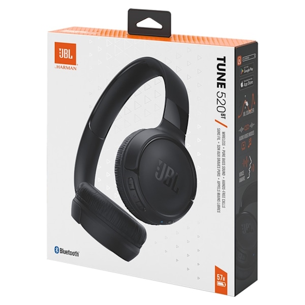 JBL trådløst headset Tune 520BT, sort