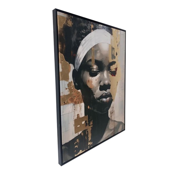 Väggkonst WALLY 60x80cm, kvinna i guld 1