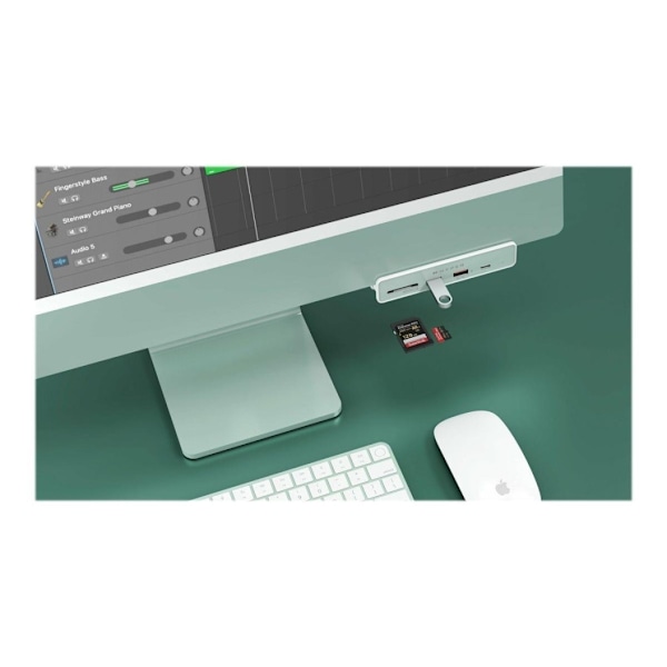 Hyper, HyperDrive USB-C 6-in-1 muotoon sopiva keskitin 4K HDMI:llä iMac 24:lle