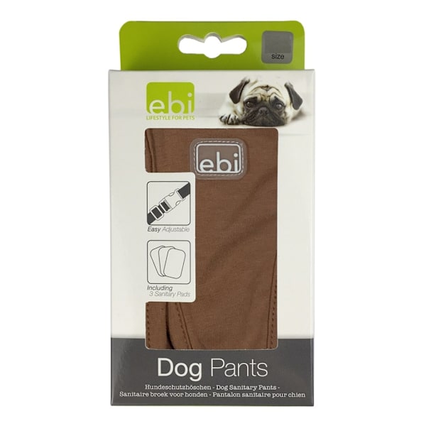 Protective dog pants classic, M: 32-39 cm, brown