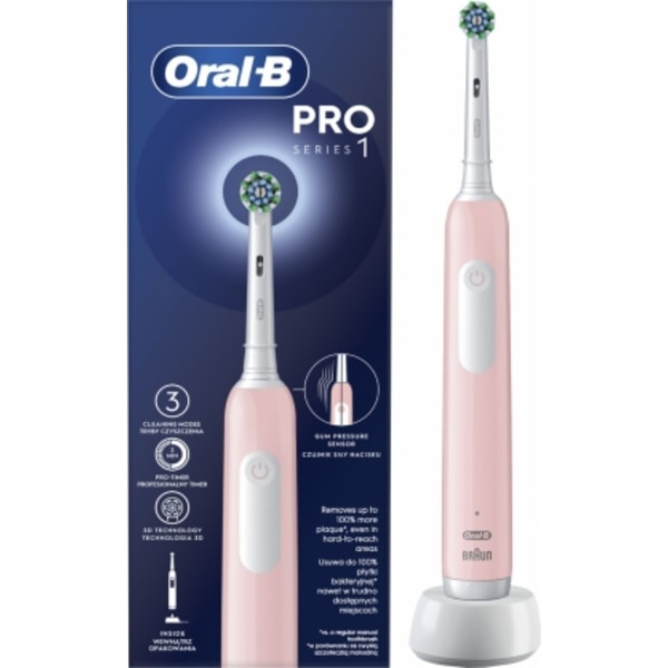 Elektrisk tandborste D305.513.3 Pro Series 1 Pink Cross Action, Oral-B