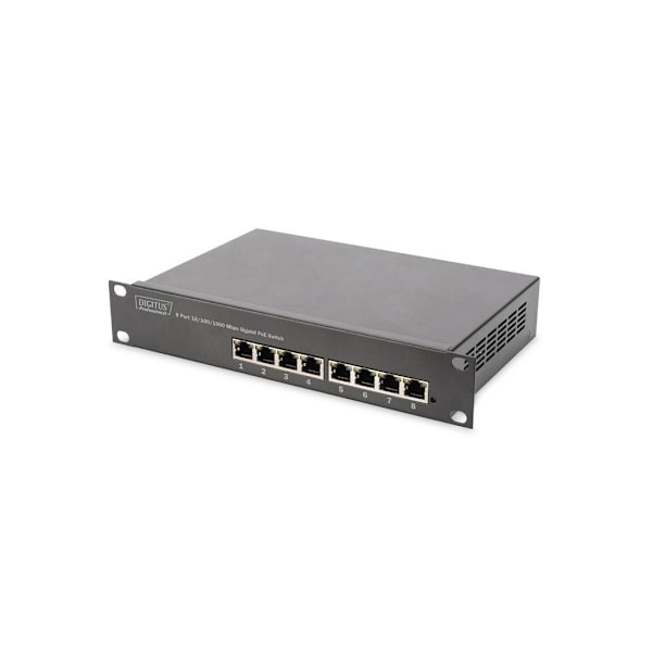 Digitus, 8-porters Gigabit Ethernet PoE-svitsj, DN-95317