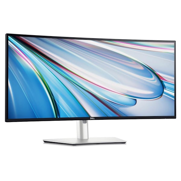 LCD-skärm, Dell, u3425we (34", böjd/21 : 9, panel ips, 3440x1440, 21:9, 120 hz, matt, 8 ms, högtalare, vridbar) Svart, Silver