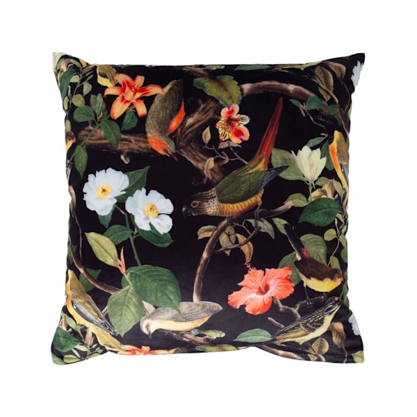 Pude HOLLY 45x45cm, fugle og blomster