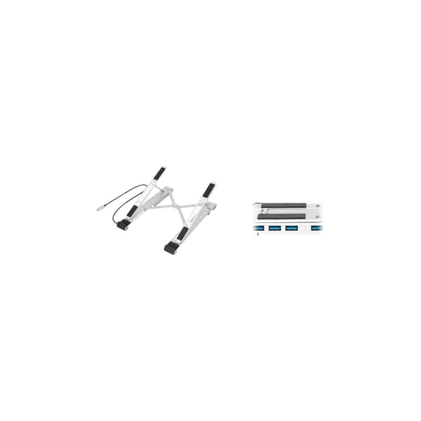 Digitus, variabel notebookstander med integreret USB-C-hub, 5 porte, DA-90424