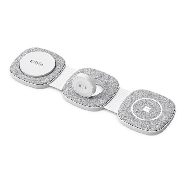 Tech-Protect trådløs oplader A32 3in1 Magnetic MagSafe QI15W, grå
