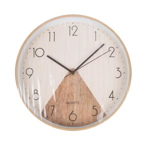 Veggklokke WOODY D34cm, tre trekant