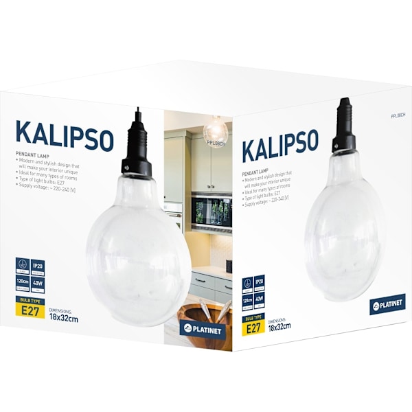 Platinet loftslampe Kalipso PPL08CH E27