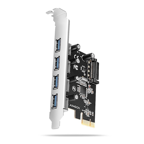 AXAGON, PCI-Express-kort med fyra externa USB-A 5Gbps-portar, PCEU-430RS