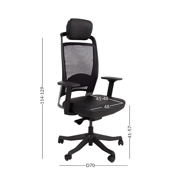 Arbejdsstol FULKRUM sort læder