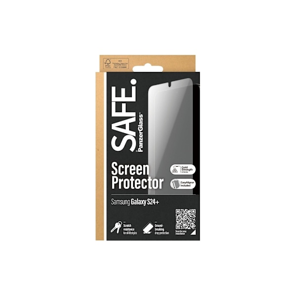 SAFE by PanzerGlass Skärmskydd Samsung Galaxy S24 Plus, Ultra-Wide Fit med EasyAligner