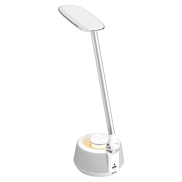Platinet skrivebordslampe med højttaler & USB-oplader PDLU9A 18W (44123)