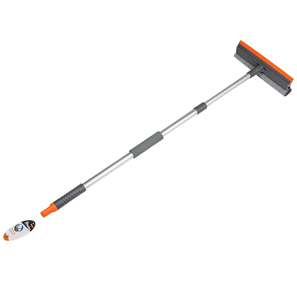 3 tuotteen paketti. Kaavin ikkunoiden puhdistamiseen 10" - teleskooppikahva 75-120cm, aluminium Bradas