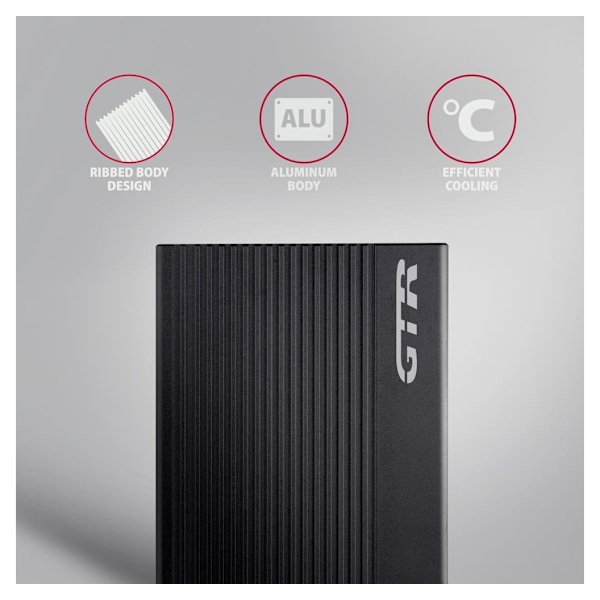 AXAGON, USB-C 10Gbps RIBBED Box, EE25-GTR