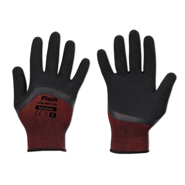 24 tuotteen paketti. Käsineet FLASH GRIP RED FULL lateksi, koko 10
