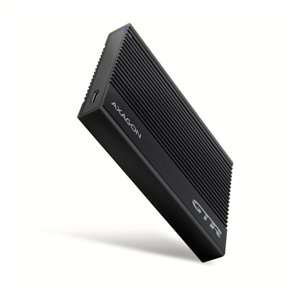 AXAGON, USB-C 10Gbps RIBBED Box, EE25-GTR Sort