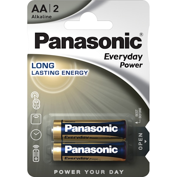 Set med 15 produkter. Panasonic Everyday Power batteri LR6EPS/2B