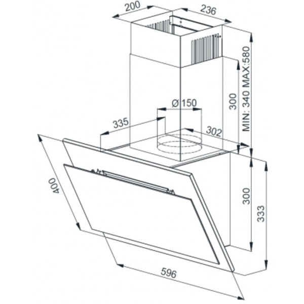 Modern kökshuva HCA63420B, Beko