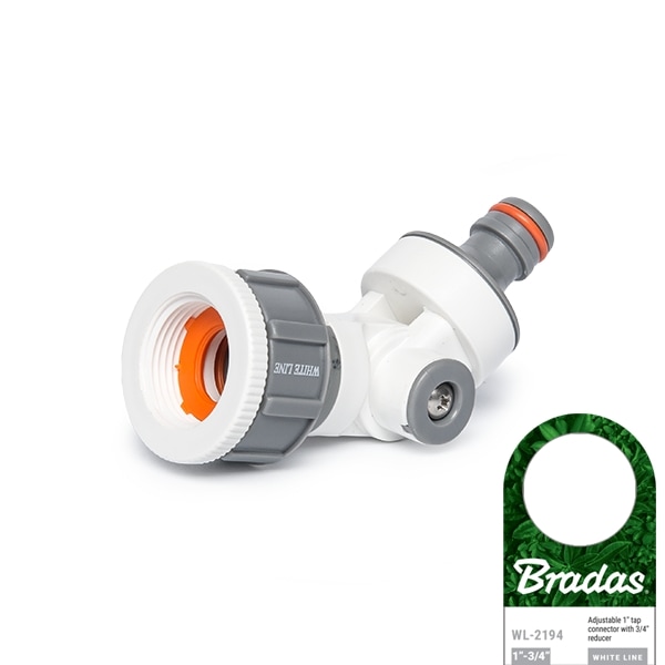 Set med 5 produkter. WHITE LINE vinklet krankobling 1" - 3/4" hunn