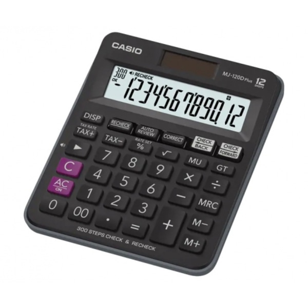 Miniräknare MJ-120D Plus, CASIO Svart