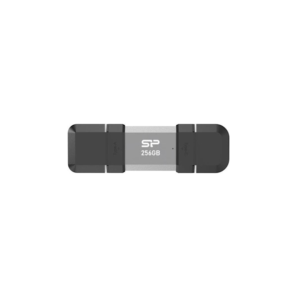 Silicon Power, Dual USB Drive, Mobile C51 Sort, Sølv