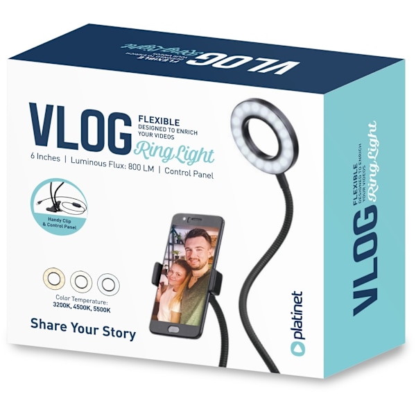 Platinet ringljus PMRL3 Vlog LED Flexibel