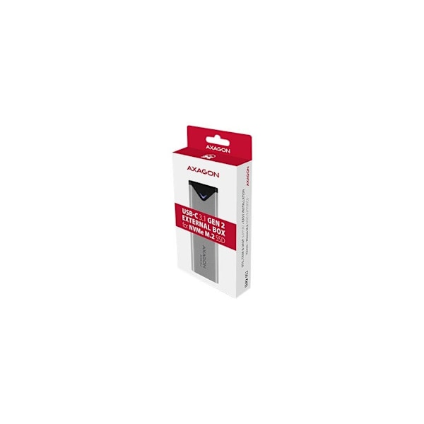 AXAGON, Extern SuperSpeed+ USB-C metalllåda för M.2 NVMe SSD-diskar med storlekar upp till 42 till 80 mm, EEM2-UG2