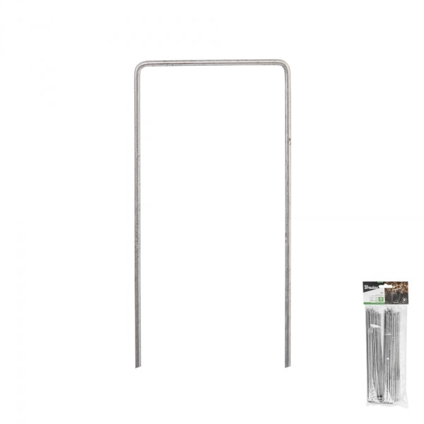 5 tuotteen paketti. Galvanoitu metallitappi "U":n muotoinen leveys 7cm / korkeus 20cm