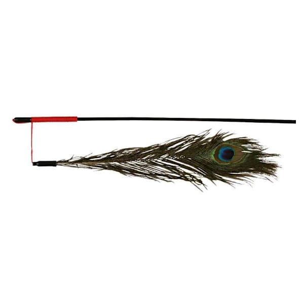 Leksak för katter Lekspö med konstgjord påfågelfjäder, 47 cm