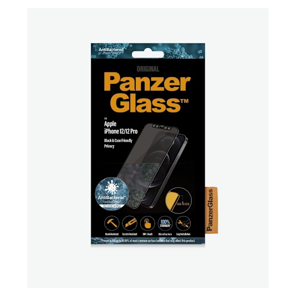 PanzerGlass, Apple, iPhone 12/12 Prolle, lasi, musta, 100 % kosketus, pinnoite on myrkytön, koteloystävällinen
