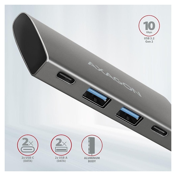 AXAGON, SuperSpeed ​​USB-C 10 Gbps SPEEDSTER 4 Hub, HMC-4G2
