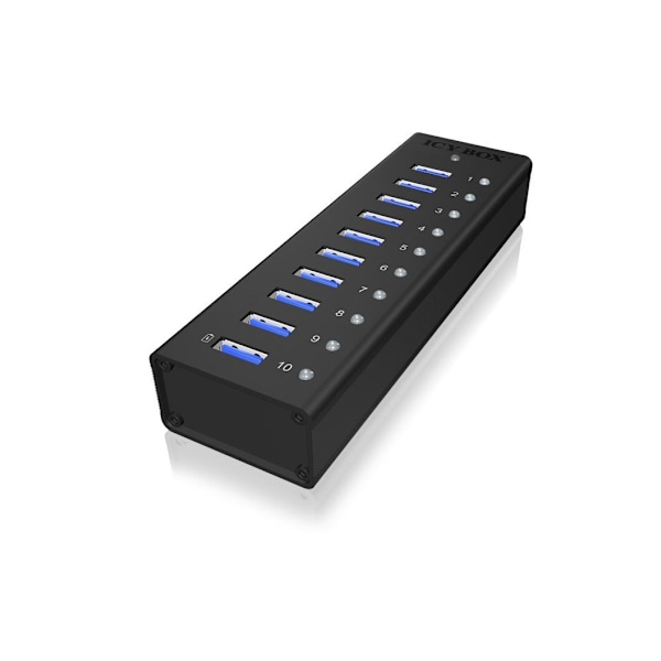 Raidsonic, USB Hub, 10 portar USB 3.0 Hub, Icy Box IB-AC6110