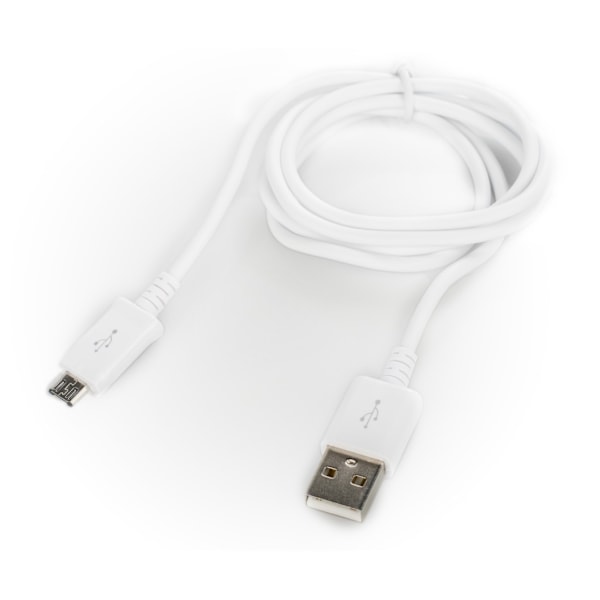 Platinet kabel microUSB 1m, hvit