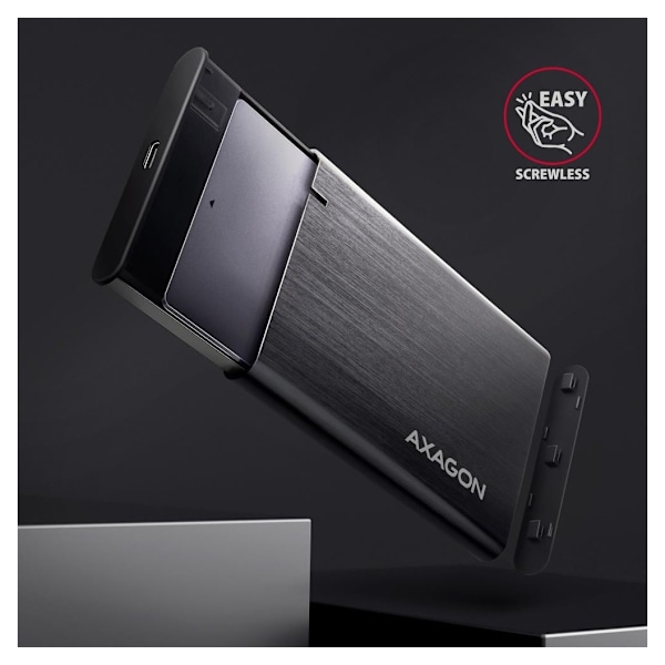 AXAGON, skruløs aluminium USB 3.2 Gen 1 - SATA 6G ekstern boks for 2,5" SSD/HDD, EE25-A6C